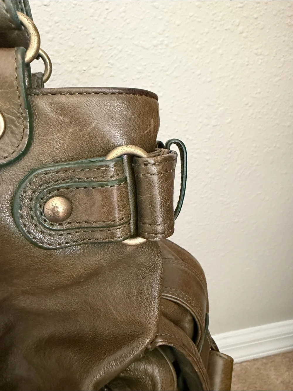 Kooba Vintage Distressed Leather Satchel Bag
